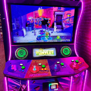 Arcade game cabinet 12 on the floor at 1UP Arcade Bar